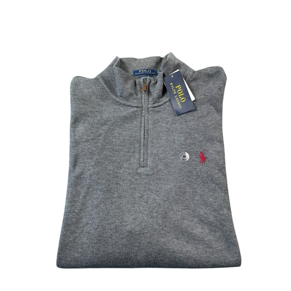 Polo Ralph Lauren Gray Pony Logo Estate Rib Men's Pullover Size 2XL NWT